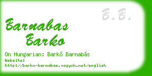 barnabas barko business card