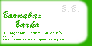 barnabas barko business card